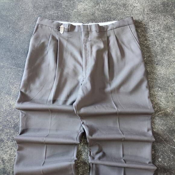 Vintage Sears Pleated Slacks Pants Mens 40x30 Gray Chino Flexslax - Picture 2 of 8